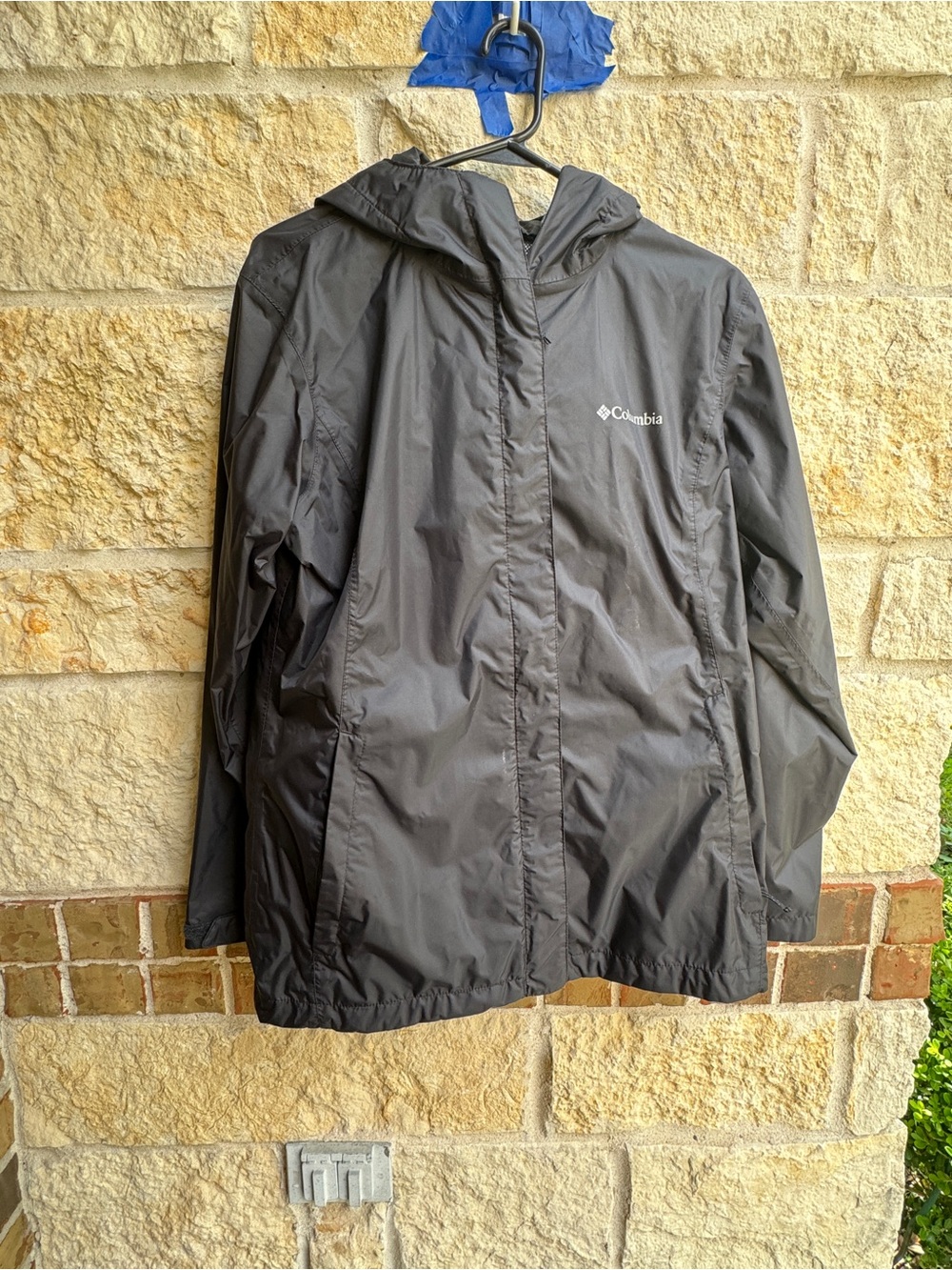 Columbia Women's Black Hooded Windbreaker Jacket